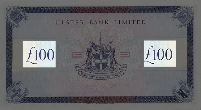 Rear of note / Look / Denomination Numerals