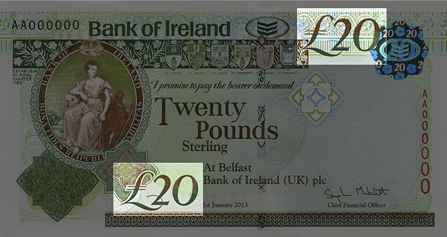 Front of note / Look / Denomination Numerals