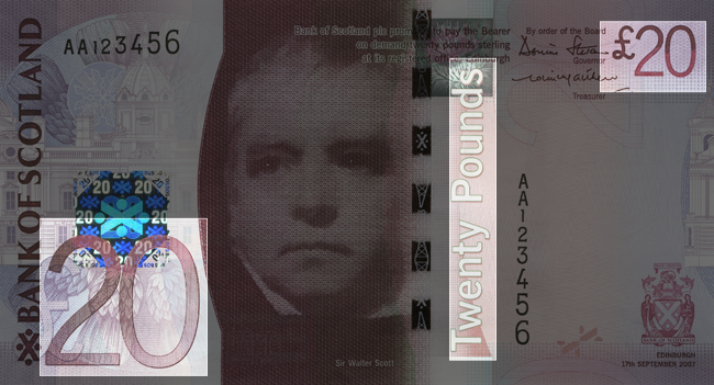 Front of note / Look / Denomination Numerals