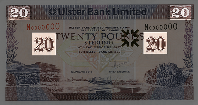 Front of note / Look / Denomination Numerals