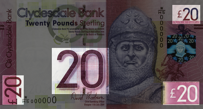 Front of note / Look / Denomination Numerals