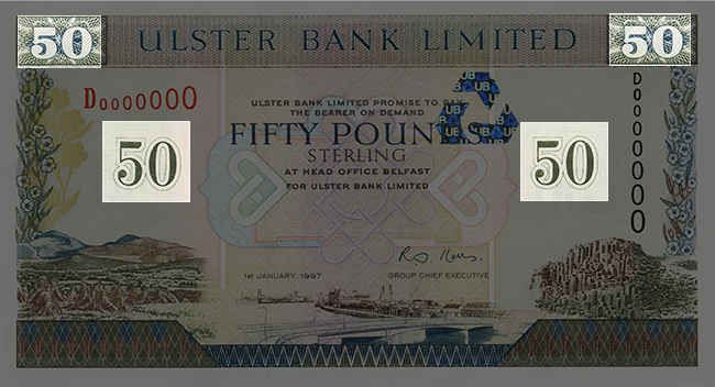 Front of note / Look / Denomination Numerals